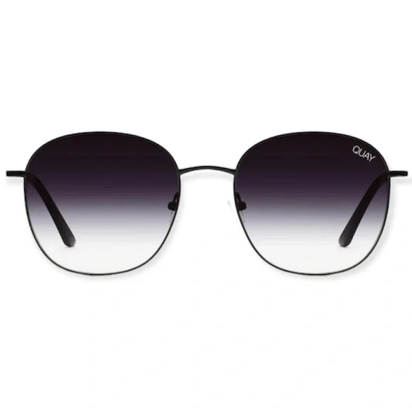 QUAY Jezabell Sunglasses Black Frame Black Gradient Lenses Round Unisex - Picture 10 of 10